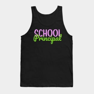 School Principal Colorful Script Tank Top